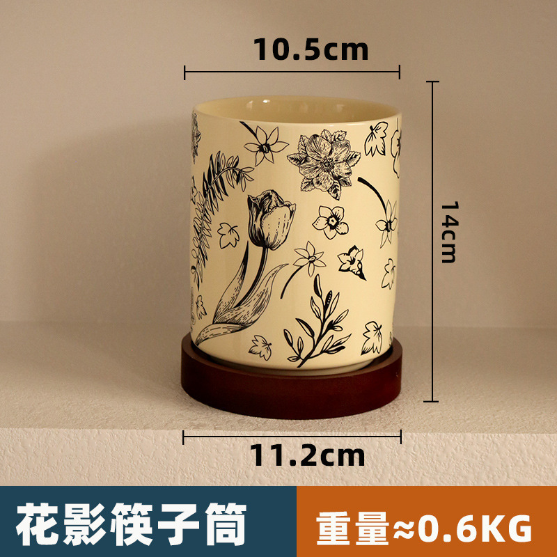 【超有质感】筷子筒陶瓷筷子架家用厨房沥水收纳置物架筷盒可淋水|undefined