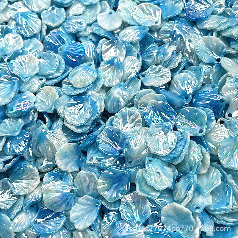 Hojas de col acrílico agujero colorido conchas chapadas camellia petal material de perlas dispersas accesorios de joyería DIY