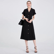 一手货源【佳人苑】品牌专柜撤柜！纯色气质收腰显瘦连衣裙女25夏