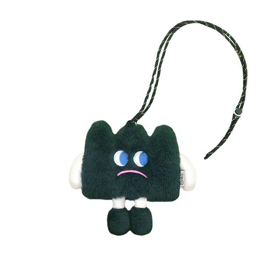 Emotional Straw Bag Mobile Phone Bag Cute Plush Crossbody Bag Funny Expression Headphone Bag Card Bag Coin Purse Gift