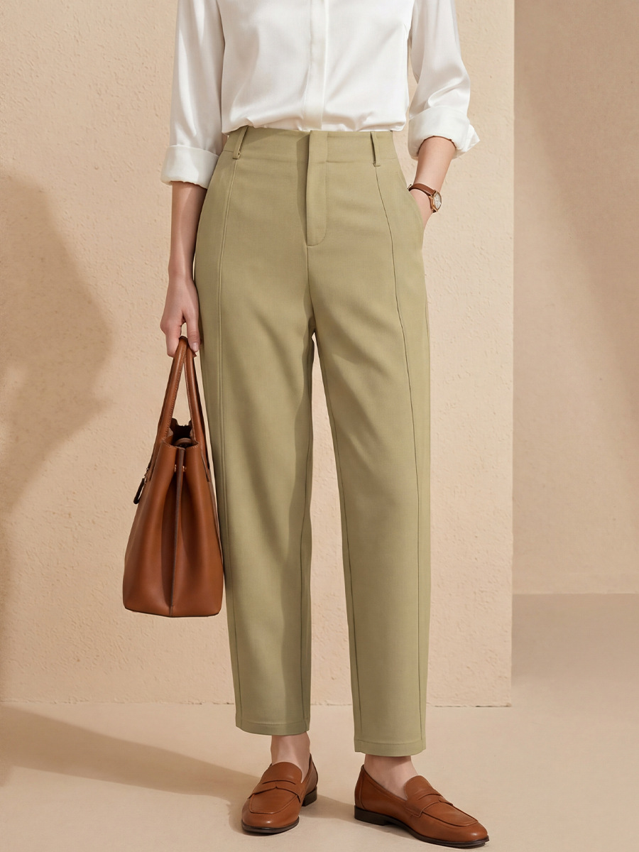 Quần culottes nữ ống rộng cạp cao chất modal mềm rũ dáng suông — trà xanh matcha