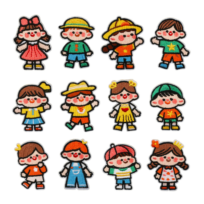 Little Boy Handmade Embroidered Cloth Stickers Cartoon Girl Patch Stickers DIY Decorative Computer Embroidery Pieces Ironing Little Boy Handmade Embroidered Cloth Stickers Cartoon Girl Patch Stickers DIY Decorative Computer Embroidery Pieces Ironing