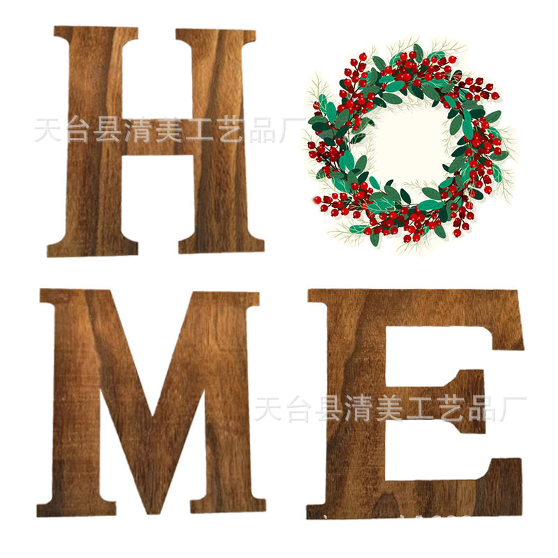 Spot madera logotipo de HOME letra número de casa listado decoración de pared del hogar artesanía de madera corte por láser