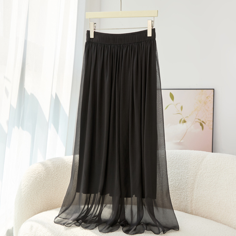 Versatile Slim-Fit Silk Skirt, New Spring/Summer Slimming Mid-Length Mulberry Silk A-Line Skirt for Women Versatile Slim-Fit Silk Skirt, New Spring/Summer Slimming Mid-Length Mulberry Silk A-Line Skirt for Women