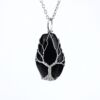 Cross -border hand -wrapped natural rough crystal stones octopus coffin board Life tree necklace to get rich tree necklace N5