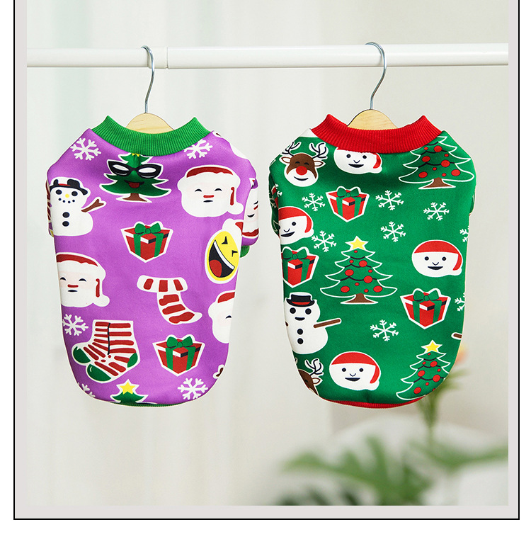 Fashion Milk Silk Composite Fabric Christmas Christmas Tree Santa Claus Pet Clothing 1 Piece display picture 3
