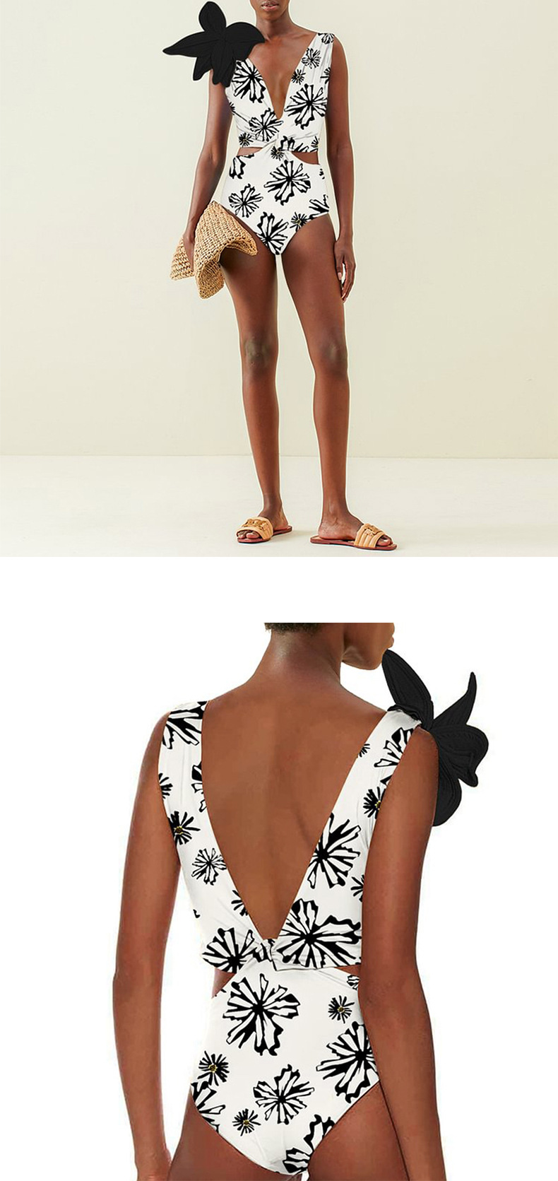 Nylon, Polyester Fabric Type Stretchy Elasticity 2 Piece Set Quantity Women's Ditsy Floral 2 Piece Set Bikinis