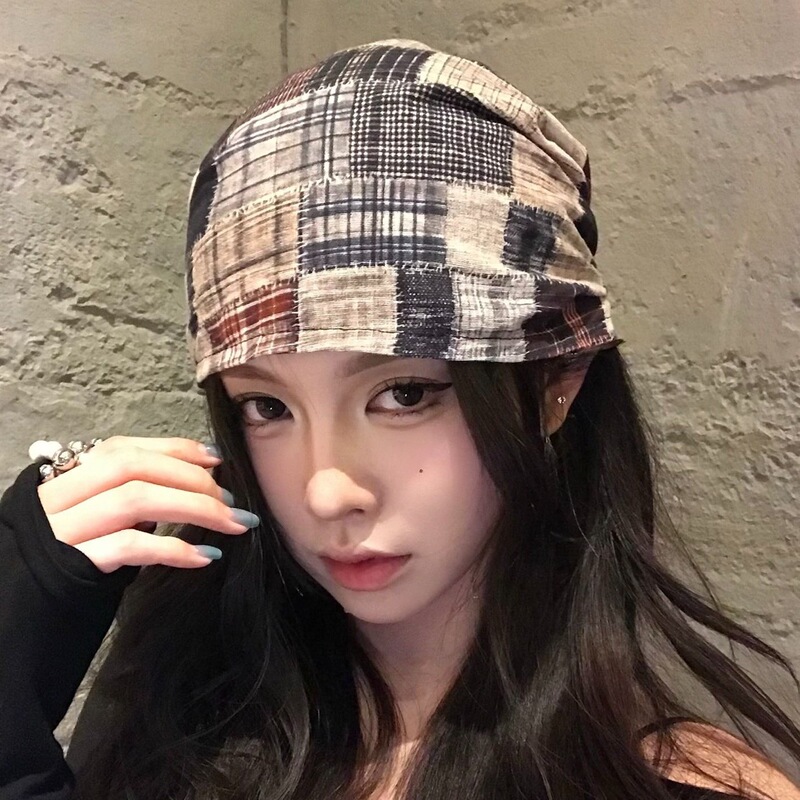 Vintage Personality Wasteland Style Cool Hat Summer Thin Breathable Slouchy Beanie American Street Niche Trendy Women's Turban Hat