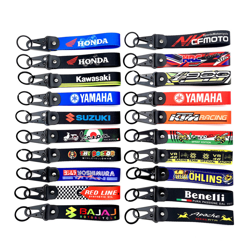 Guangzhou Spot Wholesale Motorcycle Keychain Embroider Pendant Trailer with Paragraph Stylish Keychain Cross-border Hot