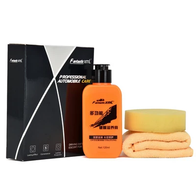 Car wax Agent, Refurbishment, Polishing - large-black-box-containing-nourishing-cream-and-sponge-towel-weight-176g