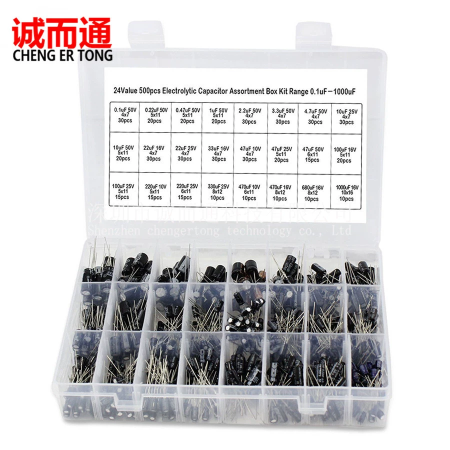 24 спецификации 500 комплект электролитических конденсаторов диапазон 0, 1 мкФ-1000 мкФ