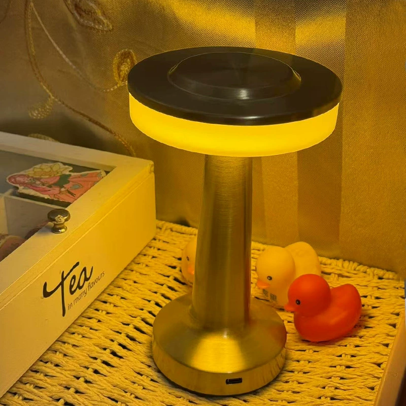 Скандинавский светодиодный ночник для спальни с эффектом премиум-класса, зарядка от USB, сенсорное управление, атмосферная лампа-гантель из металла, подарок.