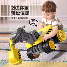 特大号挖掘机儿童玩具车可坐人手动工程车勾推挖土机宝宝礼物