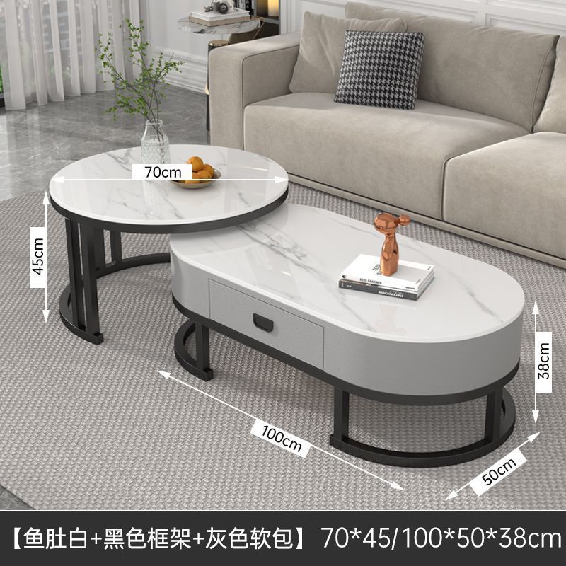 밝은 회색 석판 + 회색 서랍 + 검정색 프레임