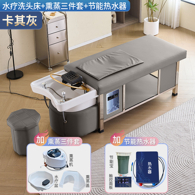 Ceniza de kakí + circulación de agua + calentador de agua + fumigación