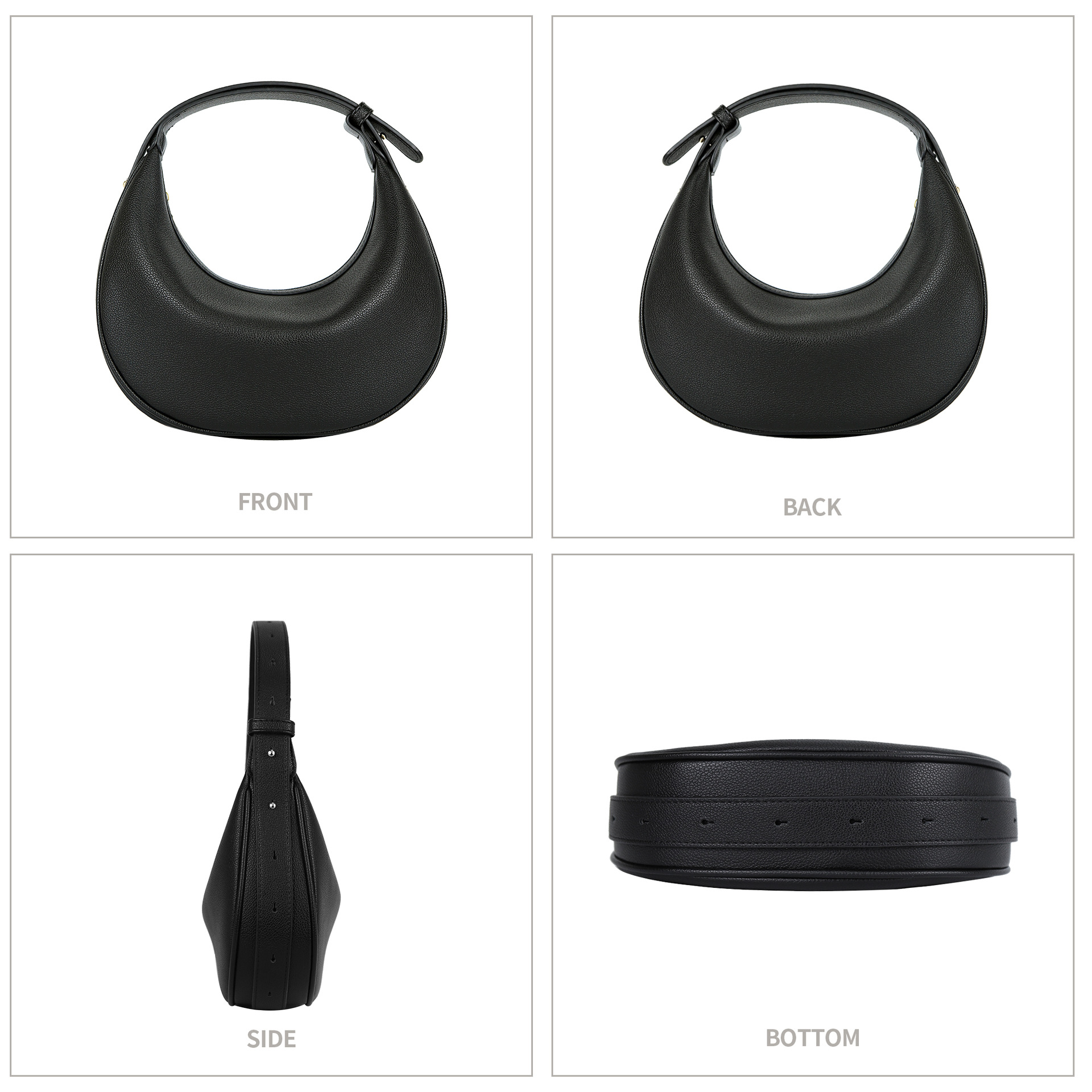 Solid Color Pattern All Seasons Season Women's Pu Leather Solid Color Basic Classic Style Dumpling Shape Zipper Underarm Bag