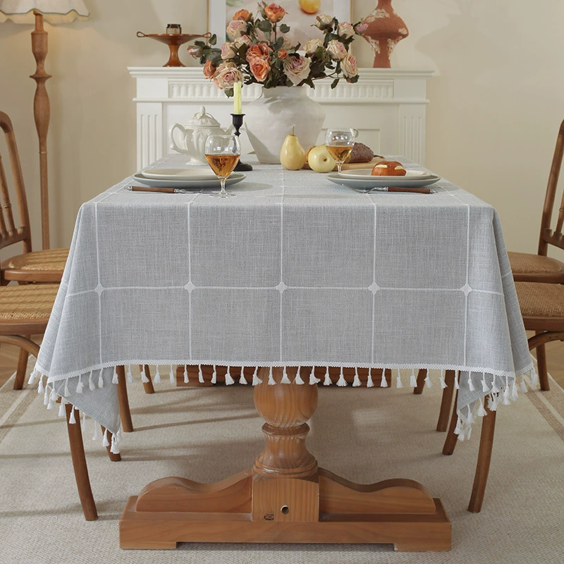 (Cross-border trading), picnic table, cloth, rectangular table mat, cotton and linen, with embroidery