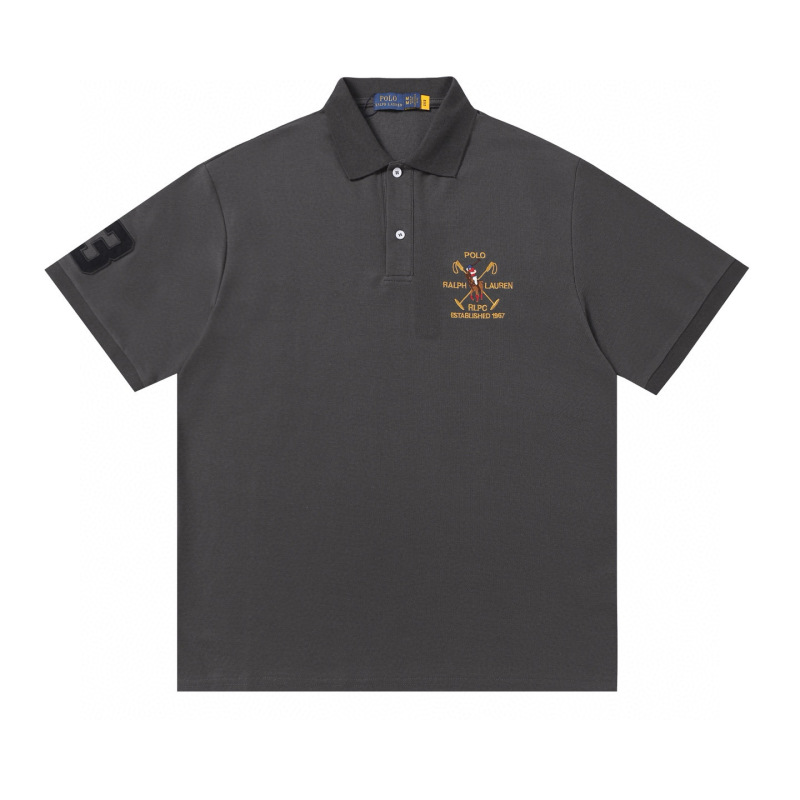 跨境拉夫三匹小马logo刺绣休闲赛马翻领Polo衫T恤短袖青年商务男|undefined
