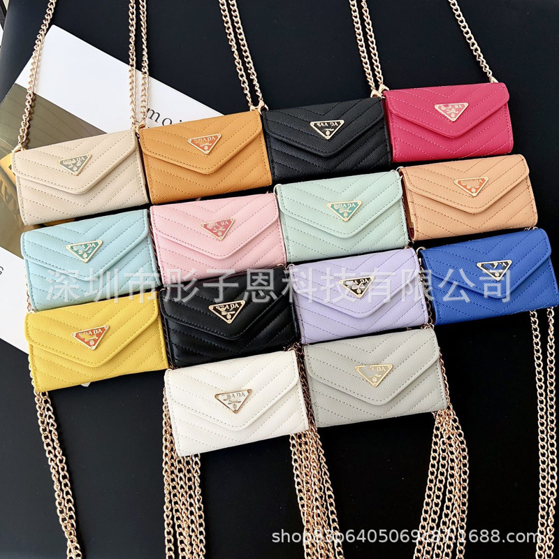Delicate Small Chain Wallet Card Holder Calfskin Caviar Coin Purse High-End Designer Ceiling Trendy Brand
