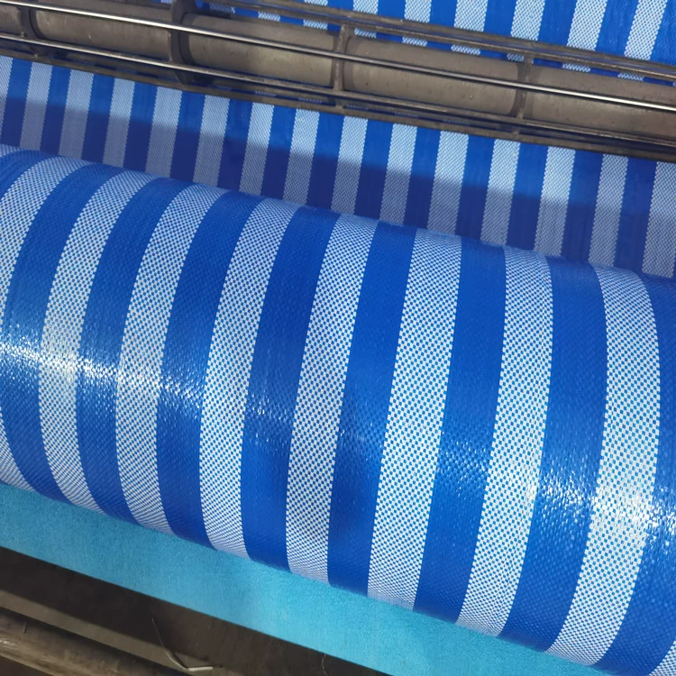 Одиночная пленка, Таиланд, оптовая продажа, пластиковый полипропилен, синий и белый клетчатый рулон, тканевый брезент, водонепроницаемый и непромокаемый, синий и белый полосатый цвет, полосатая ткань