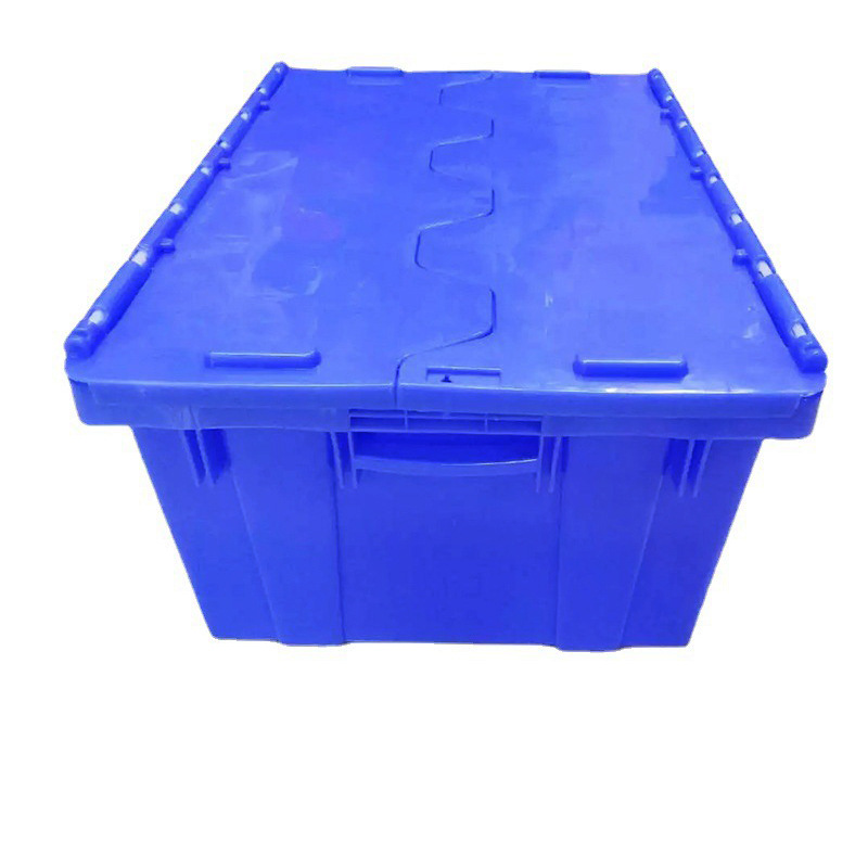 车间周转流程箱 斜插盖塑料运输箱 餐饮外卖专用PE料连盖物流箱