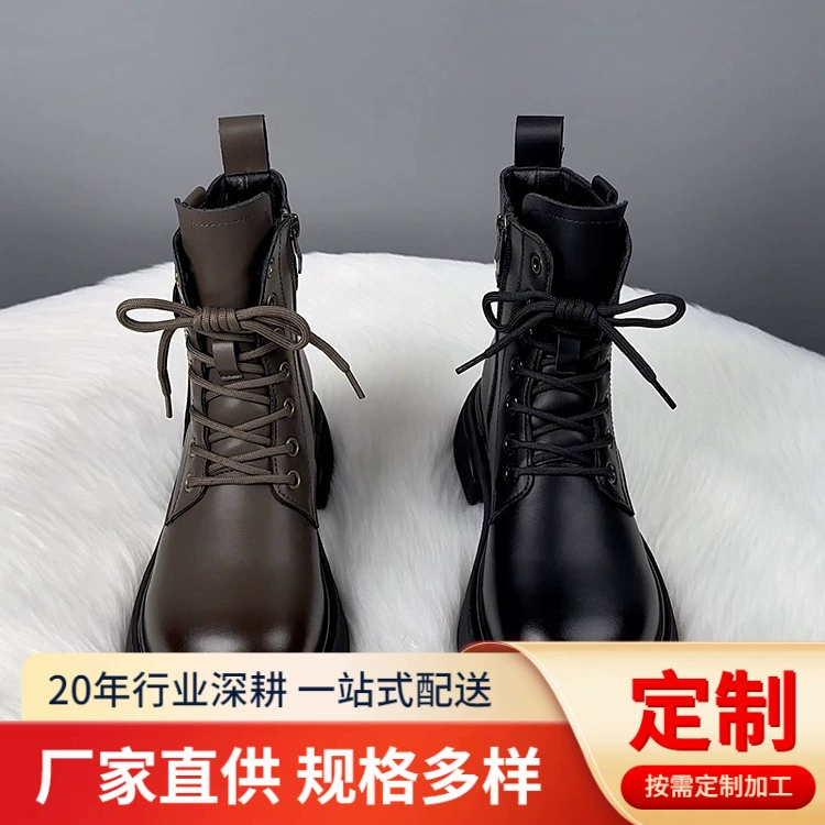 Ботинки в стиле Martens, низкая платформа, британский осенний стиль, утеплённые варианты (34–42)