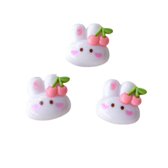 Cute cherry rabbit bear resin jewelry accessories cream glue material wholesale pj838