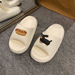 New Cute Instagram Cartoon Puppy Slippers for Summer Outdoor Wear, Home Use, Non-Slip Soft Sole Bath and Shower Slippers