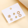 Cute earrings heart-shaped from pearl with letters, jewelry, European style, simple and elegant design, wholesale