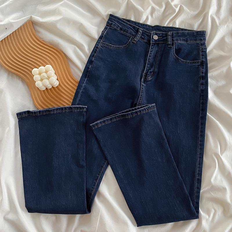 Flared Jeans for Women, Summer New Plus-Size High-Waisted Straight-Leg Stretchy Tummy Control Slimming Cigarette Pants