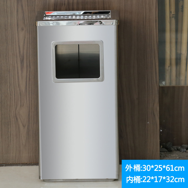 Comercial grande de acero inoxidable clasificación basura con Cenicero gran capacidad al aire libre Hotel vertical al aire libre extintor cubo