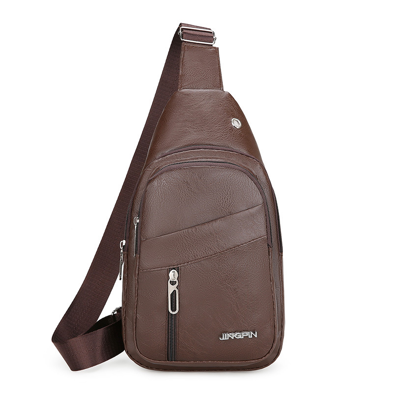 Bolso de pecho de hombre transfronterizo pu piel de moda de transporte de viaje bolso de hombro de gran capacidad ocio versátil viaje mochila de moda