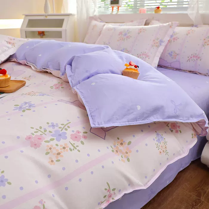 四件套全棉水洗棉学生三件套长绒棉床单纯棉被套床上用品厂家批发