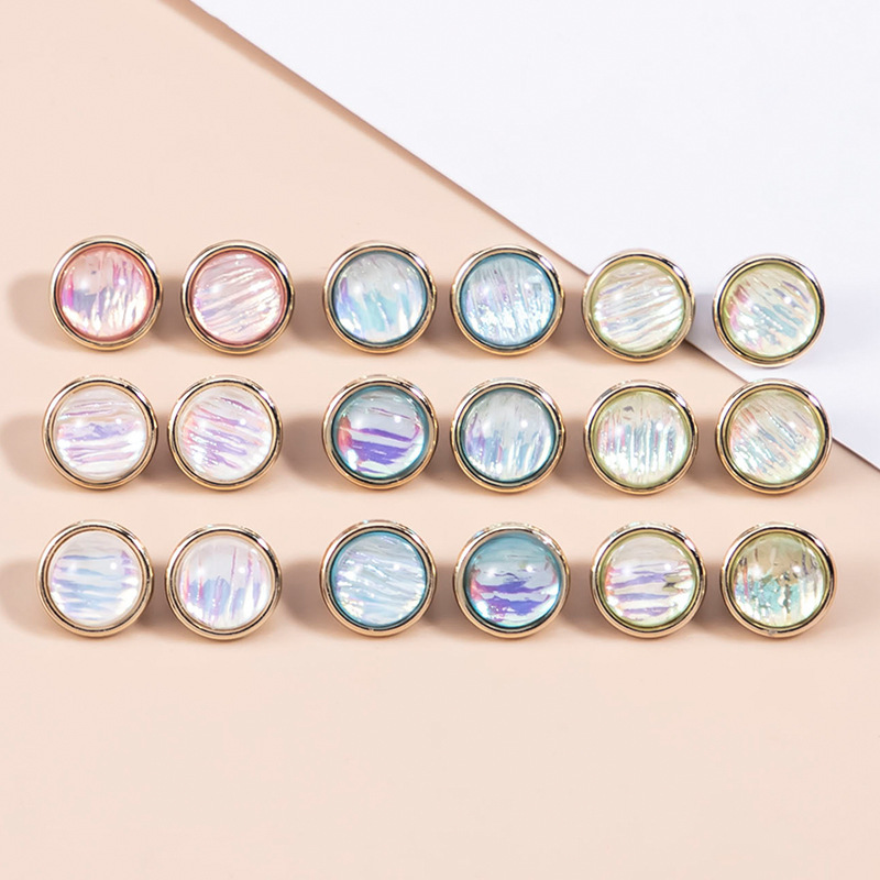 Metal button laser color light high-end shirt buckle women's clothes Chanel style chiffon knitted cardigan buckle accessories Metal button laser color light high-end shirt buckle women's clothes Chanel style chiffon knitted cardigan buckle accessories