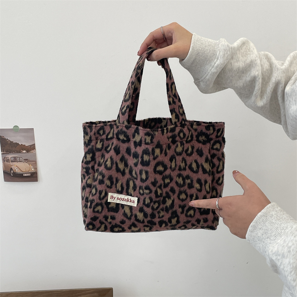 311021 Simple ins retro style woolen multi-color handbag for women, 2023 new checkered autumn and winter women's bag undefined