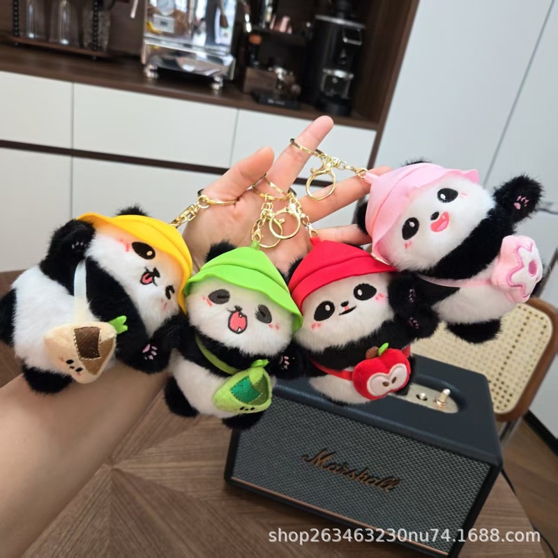 かわいいクロスボディバッグ、団子、レッサーパンダキーホルダーペンダント、クリエイティブぬいぐるみ、国宝レッサーパンダスクールバッグペンダント|undefined