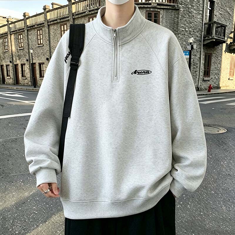 Autumn collection: men's half-turtleneck sweatshirt, suitable for junior and senior high school students, casual base layer, stylish school uniform innerwear Autumn collection: men's half-turtleneck sweatshirt, suitable for junior and senior high school students, casual base layer, stylish school uniform innerwear