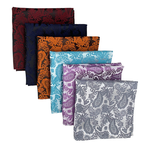 Men's handkerchief square  waist pattern polyester material fashion suit pocket square