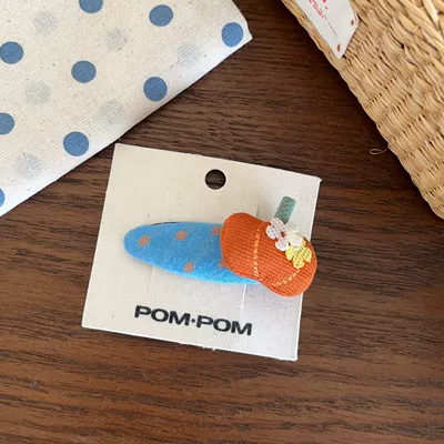 Cute pumpkin and little yellow duck knitted hair ties, hair clips, fun polka dot cartoon snap clips, scrunchies, hair ropes, and hair accessories (Saç üçün rezinlər) - hairpin-orange-pumpkin