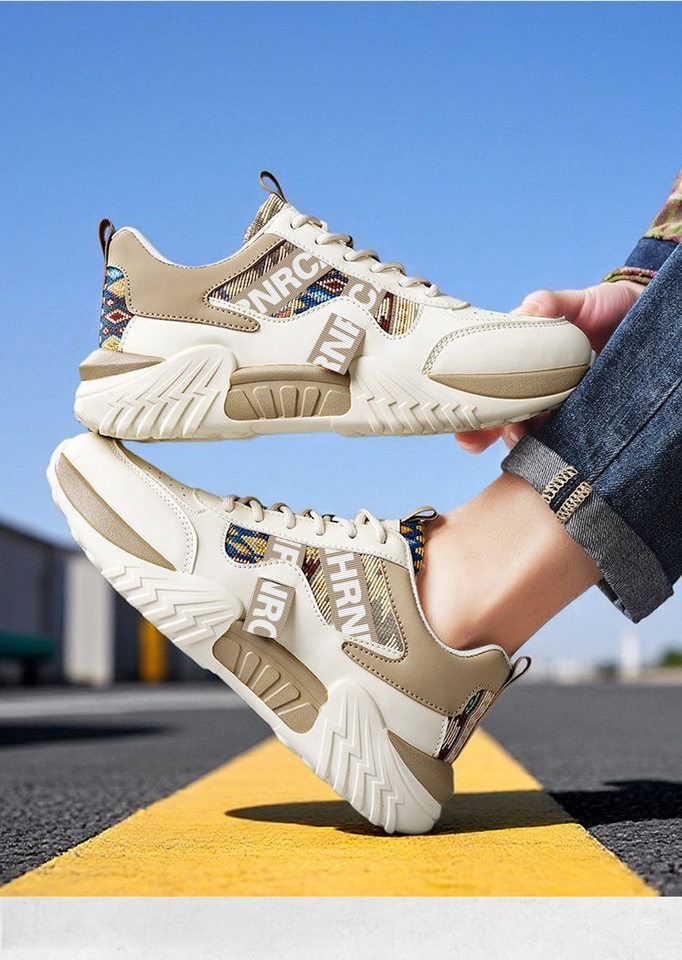 Giày thể thao nam sneaker trắng kiểu mới, giày casual thời trang cho thanh niên, đế dày gót thấp — Màu kaki, Màu xanh dương, màu đỏ chi tiết 12