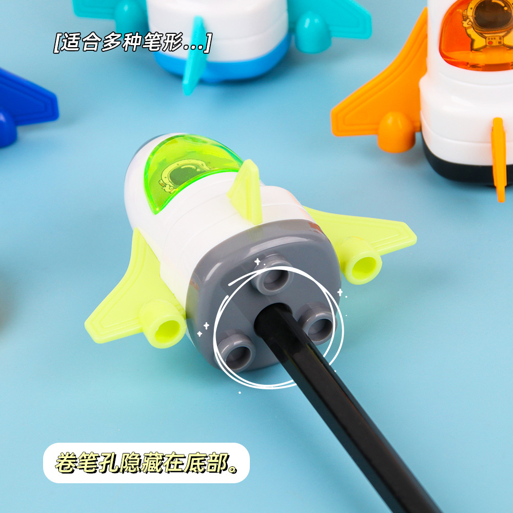 Sacapuntas de un solo orificio del transbordador espacial creativo Mini sacapuntas de plomo continuo para estudiantes Precioso sacapuntas portátiles