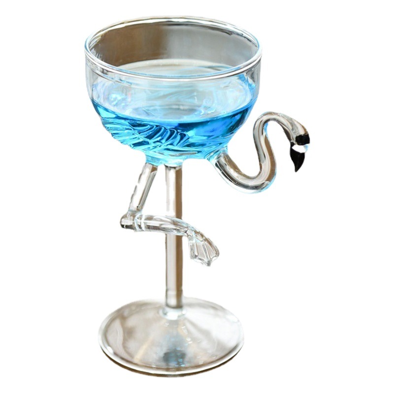 Copa de cóctel creativo Flamingo vidrio vino tinto postre ensalada vidrio helado taza fabricante
