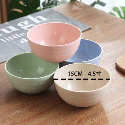 Cross-border wheat straw bowl set for home use, simple and anti-slip, boneless dish, cup, chopsticks, spoon, tableware, wholesale