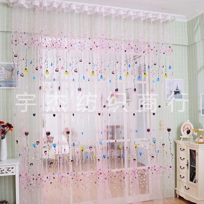 Manufacturers supply children's love balloon offset printing window screen balcony bedroom children's room curtain cross-border AliExpress wholesale