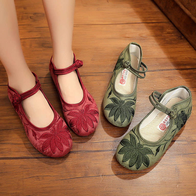 Cloth Shoes Old Beijing Women's Single Shoes Middle-aged And Elderly Women's Shoes Summer New Sandals 2021 Embroidered Shoes For A Long Time Without Getting Tired