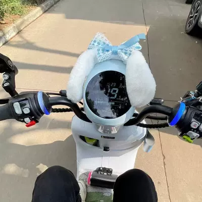 Bowknot Puff Electric Scooter Headlight Other Automotive Exterior Supplies - blue-cinnamon-dog-set-free-velcro