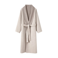 2025年秋季时尚百搭通勤简约休闲双面异色自由领双面呢大衣