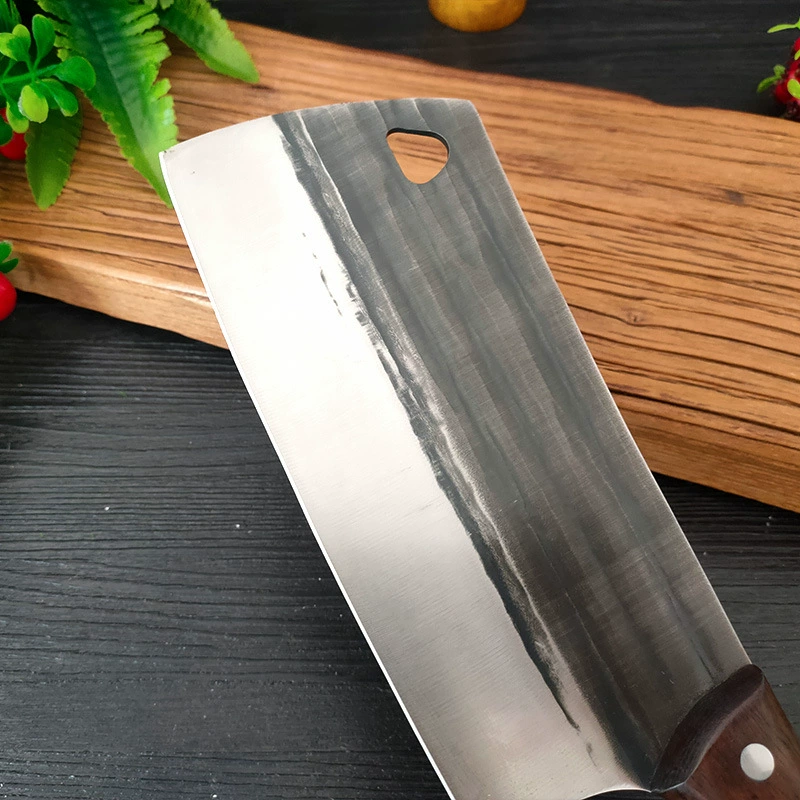 Handmade forging kitchen sliced ​​kitchen knife cutting bone knife hammer cutting meat knife rosewood handle cuts two use chef knives
