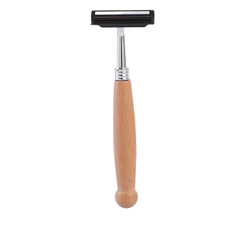 Bamboo razor bamboo handle men's old-fashioned manual razor shaving knife 2 or 3 layers stainless steel blade