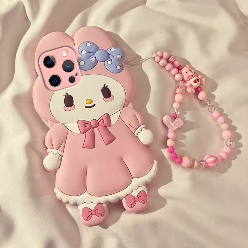 Bowknot Melody Suitable for Apple 17Pm Phone Case with Chain, Cute Vivo X300 Pro, Xiaomi 17 Ins Style